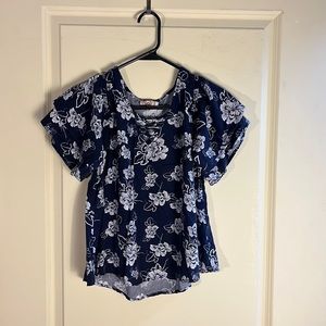 Woman’s Navy Blue Floral Tank Top